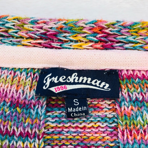 Freshman, Oversized Cropped Multicolored Sweater, Small - Picture 5 of 15